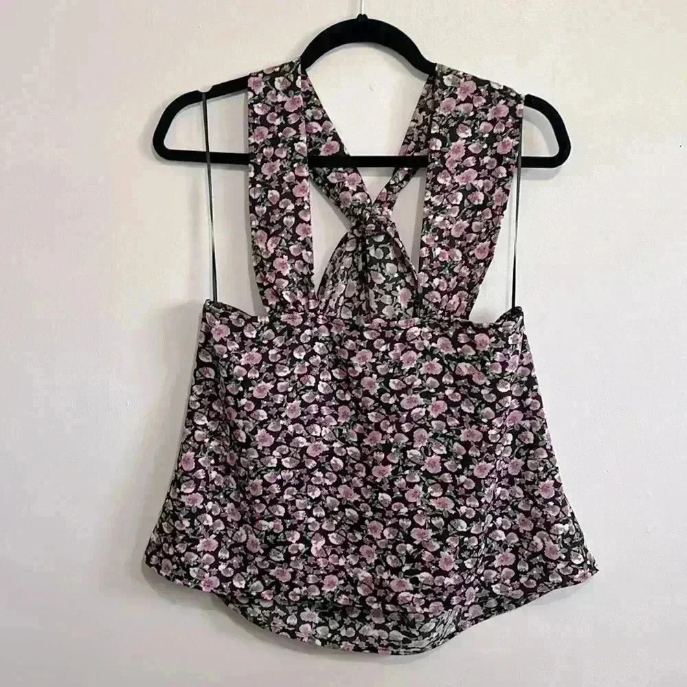 BNWT ZARA FLORAL PRINT HALTER TOP Size M - Picture 5 of 5